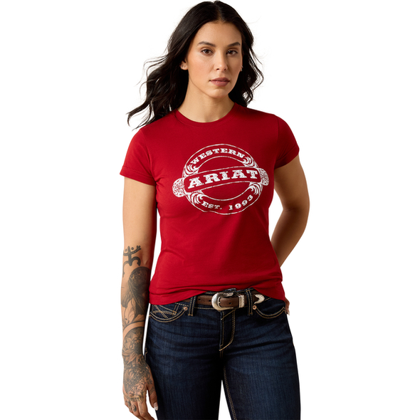 ARIAT WESTERN 1993 GARNET - LADIES TEE  - 10082169