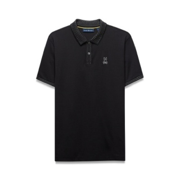 PSYCHO BUNNY BAYLOR INTERLOCK BLACK - MENS POLO  - MT0100240-001