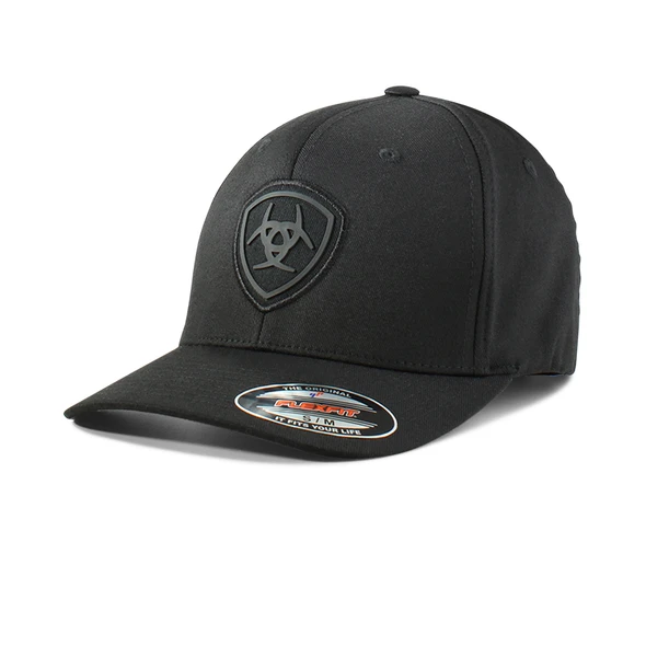 ARIAT FLEXFIT BLACK SHIELD LOGO - HATS CAP  - 1512401
