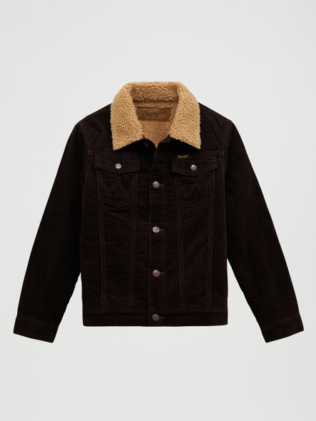 WRANGLER CORDUROY SHERPA LINED COFFEE - KIDS BOYS JACKET - 112382136