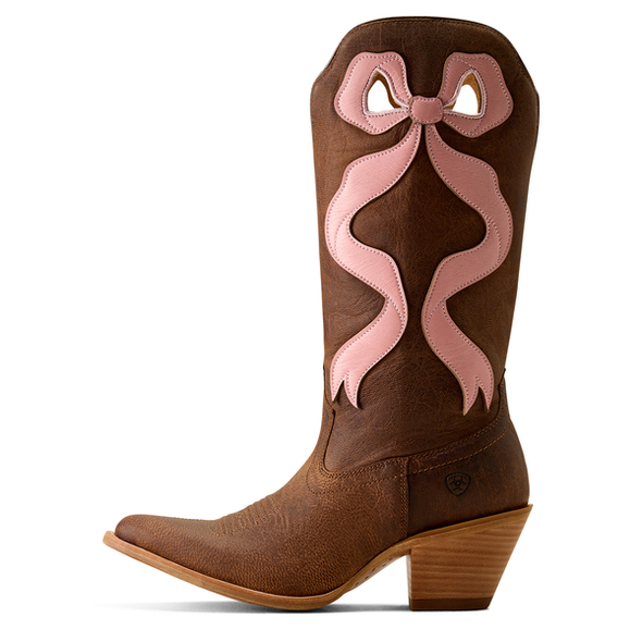 ARIAT BEAUX WEATHERED TAN PINK BOW - BOOT LADIES  - 10080307