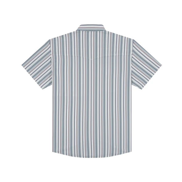 PONCHO  NAVY GREEN & WHITE STRIPES - MENS SHIRT WESTERN SNAPS - THE BIG RIG