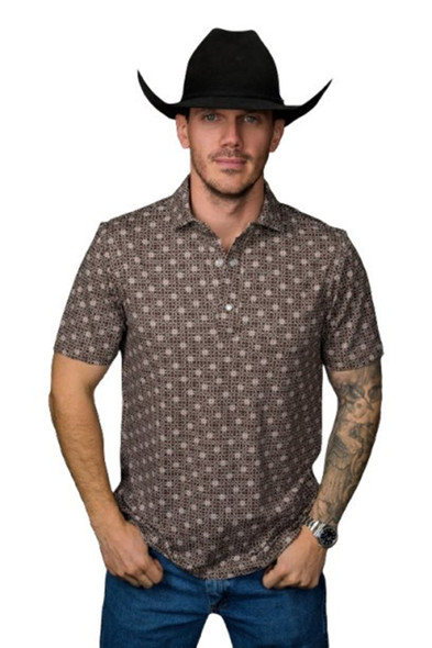 FERREL THE LANE BROWN GEO PRINT - MENS POLO  - FP1026168
