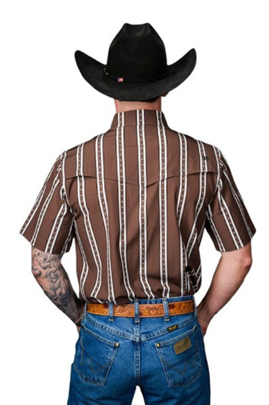FERREL THE TUCKER BROWN STRIPE SNAP - MENS SHIRT  - FPS1026186