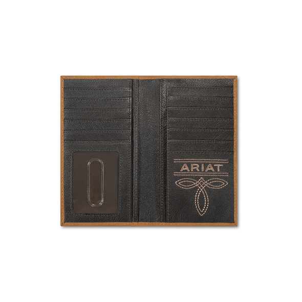 ARIAT FLAG EMBOSSED MEDIUM BROWN - ACCESSORIES WALLET  - A3569944