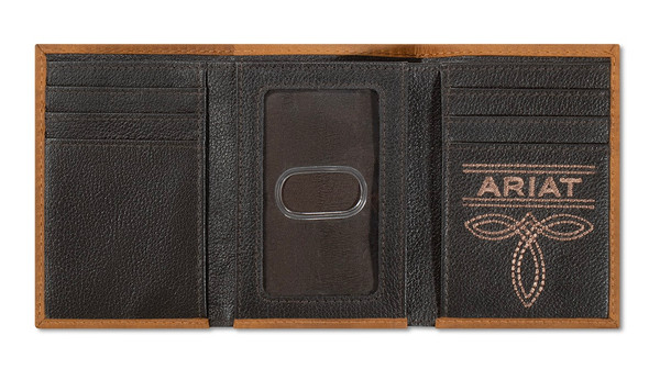 ARIAT TRIFOLD EMBOSSED MEDIUM BROWN - ACCESSORIES WALLET  - A3570044