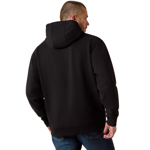 ARIAT EMBOSSED LOGO HOODIE BLACK - MENS HOODIE  - 10073716