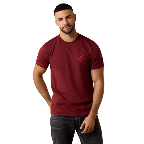 ARIAT SOUTHWEST STAMPER CRIMSON - MENS TEE  - 10079657