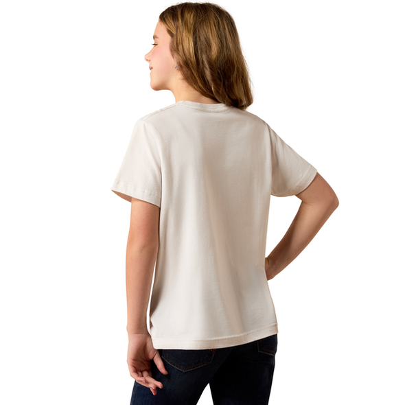 ARIAT FLORAL FILL OFF WHITE T-SHIRT - KIDS GIRLS TEE - 10082177