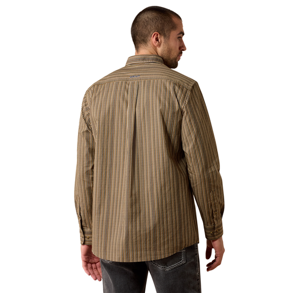 ARIAT COBY GREY BLUE VERTICAL STRIPE - MENS SHIRT  - 10079607