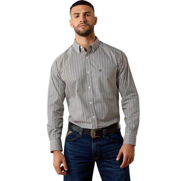 ARIAT CLIFF WHITE MULTI GEOMETRIC - MENS SHIRT  - 10079413