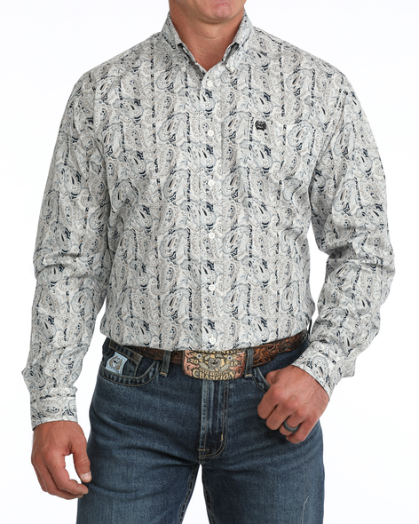 CINCH CREAM PAISLEY PRINT - MENS SHIRT  - MTW1106154