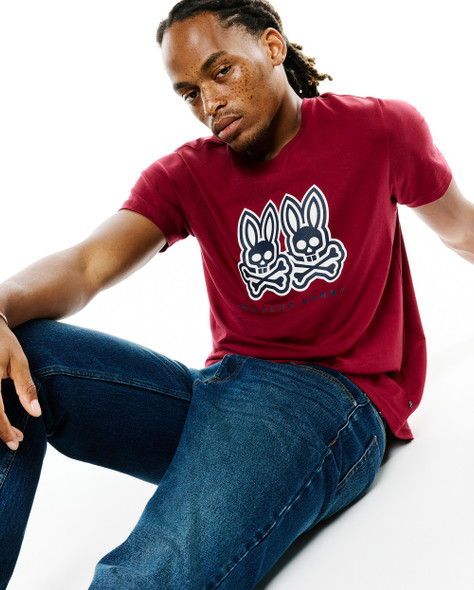 PSYCHO BUNNY LEDGER RUMBA RED - MENS TEE  - MT0200391-623