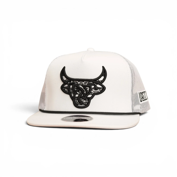 LOST CALF 3D LOGO BLACK/WHITE AZTEC - HATS CAP  - PHANTOM FLAT