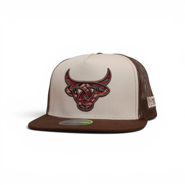LOST CALF 3D LOGO AZTEC BROWN - HATS CAP  - FRONTIER FLAT