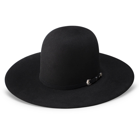 RESISTOL MIDNIGHT 6X BLACK OPEN CROWN - HAT FELTS  - RFMDNT-164207
