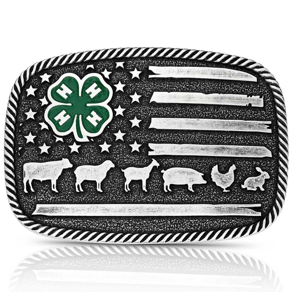 ATTITUDE BY MONTANA SILVERSMITHS 4-H LIVESTOCK ROPE EDGE - ACC BUCKLE  - A1049S