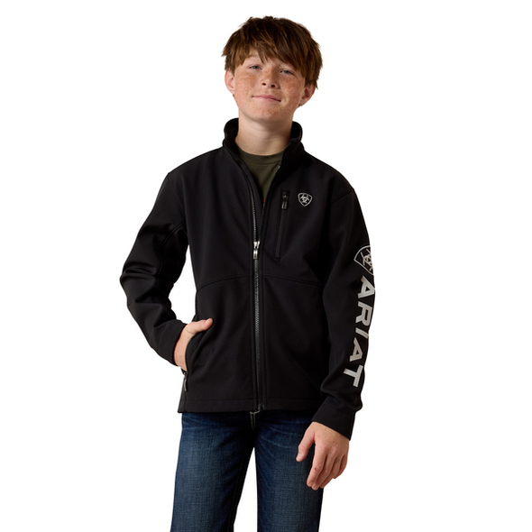 ARIAT LOGO SOFTSHELL BLACK - KIDS BOYS JACKET - 10079694