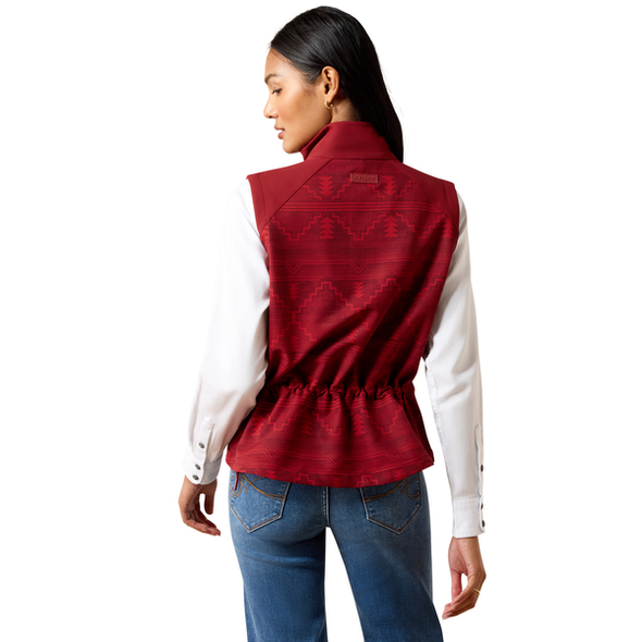 ARIAT ATLAS ROCKWELL RED PRINT - LADIES VESTS  - 10079450
