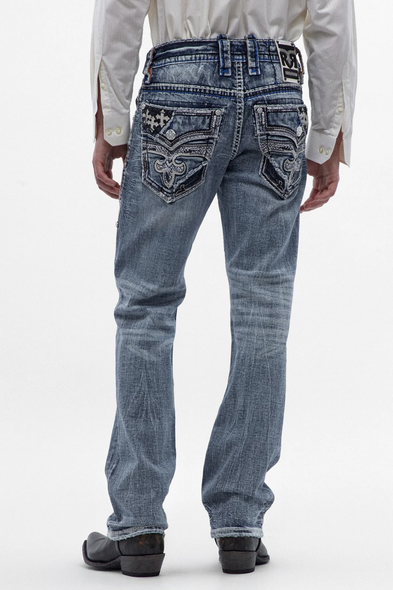 ROCK REVIVAL JETT BOOTCUT LIGHT BLUE - MENS JEANS  - RP5802J201R