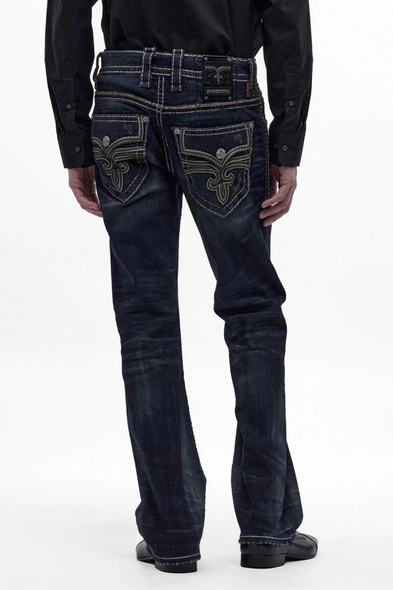 ROCK REVIVAL WES BOOTCUT VINTAGE BLUE - MENS JEANS  - RP5811B205R