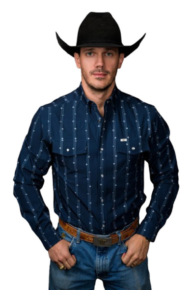 FERREL THE KADEN BLUE STRIPE - MENS SHIRT  - FPL1026153