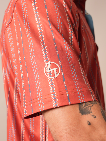 KIMES RANCH ZT Z-STRIPE BRICK RED - MENS POLO  - MPO0000009-RD012
