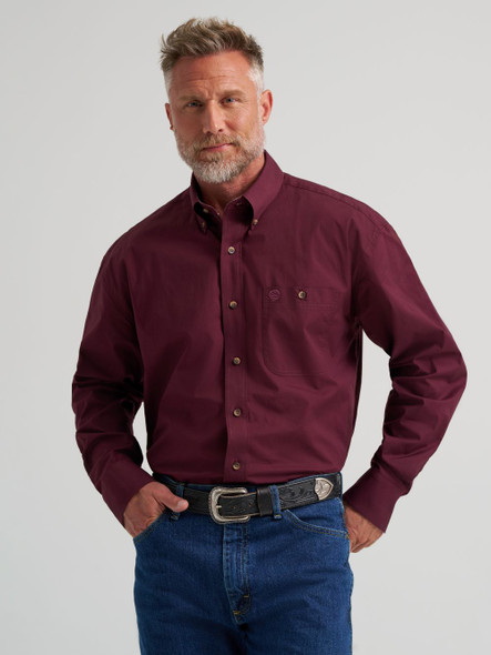WRANGLER GEORGE STRAIT LS BURGUNDY - MENS SHIRT  - 112385371