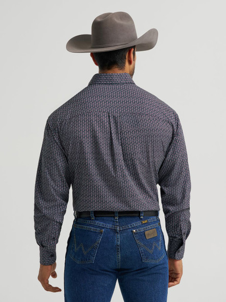 WRANGLER GEORGE STRAIT BLACK/ RED PRINT - MENS SHIRT  - 112385376