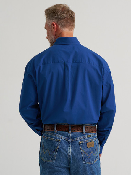 WRANGLER GEORGE STRAIT STRETCH BLUE - MENS SHIRT  - 112385360