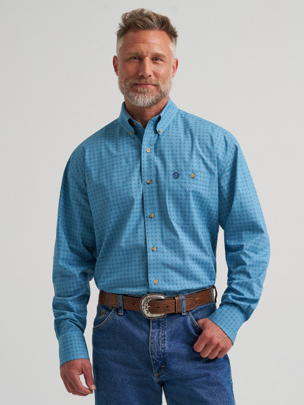 WRANGLER GEORGE STRAIT BLUE FLORAL - MENS SHIRT  - 112385363