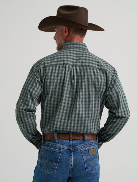 WRANGLER GEORGE STRAIT GREEN PLAID - MENS SHIRT  - 112385366