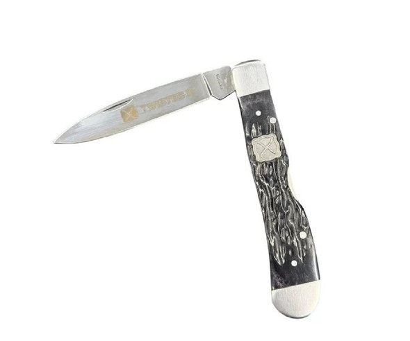 TWISTED X BONE BLACK ONYX CLOSED 4 1/4' - ACC KNIVES  - XK9006