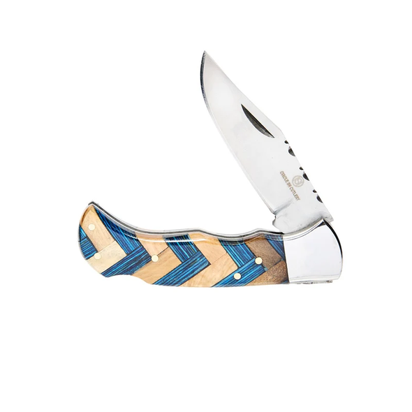 TWISTED X BLUE/BROWN LOCKBACK - ACC KNIVES  - GH36