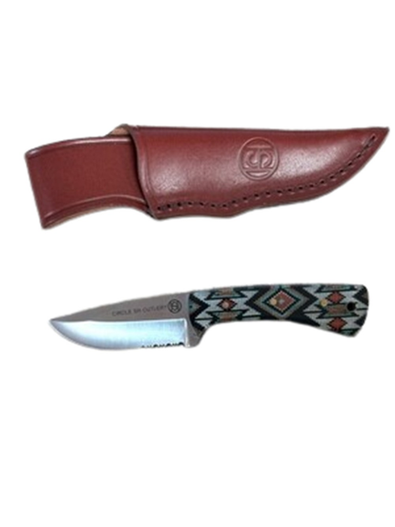CIRCLE SH CUTLERY STRAIGHT BLADE BEADED LOOK - ACC KNIVES  - CSH-3024ST
