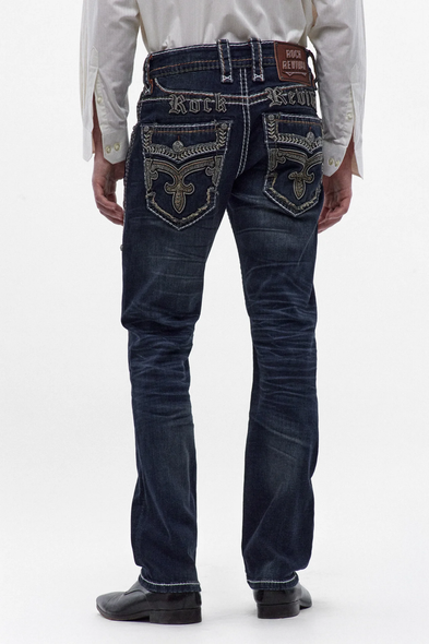 ROCK REVIVAL JAYDY J206 STRAIGHT DARK BLUE - MENS JEANS  - RP3924J206R