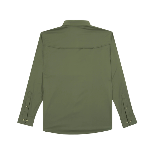 PONCHO  MOSS GREEN LONG SLEEVE NYLON - MENS SHIRT ORIGINAL BUTTONS - THE GUNNISON