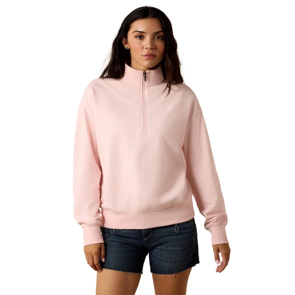 ARIAT 1/4 ZIP PINKESQUE PULLOVER - LADIES JACKET  - 10085384