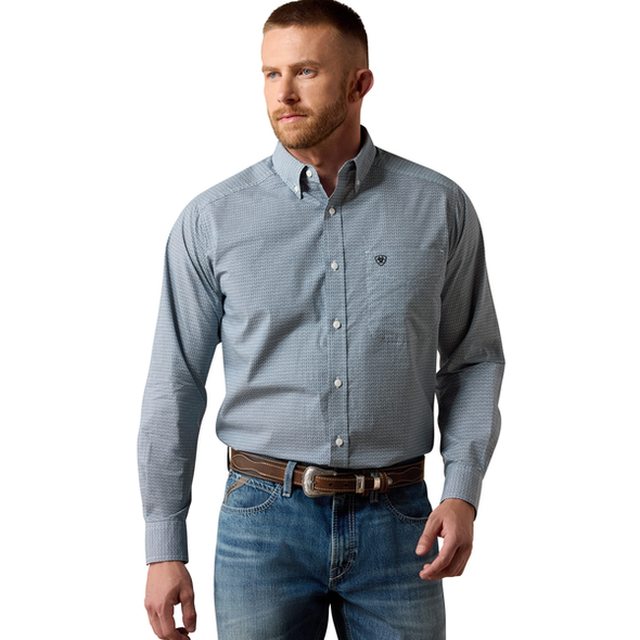 ARIAT LESTER BLACK/WHITE GEO PRINT - MENS SHIRT  - 10080660