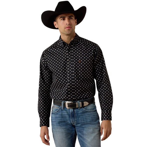 ARIAT LARSEN BLACK GEO PRINT - MENS SHIRT  - 10080668