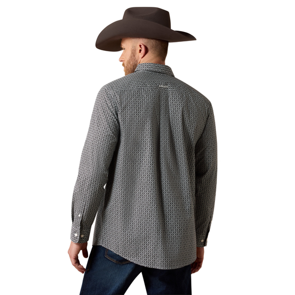 ARIAT TEAM DAWSON BLACK/WHITE PRINT - MENS SHIRT  - 10080671