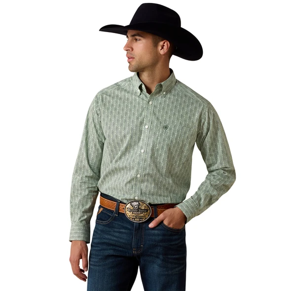 ARIAT LAWSON PINENEEDLE GREEN GEO - MENS SHIRT  - 10080503