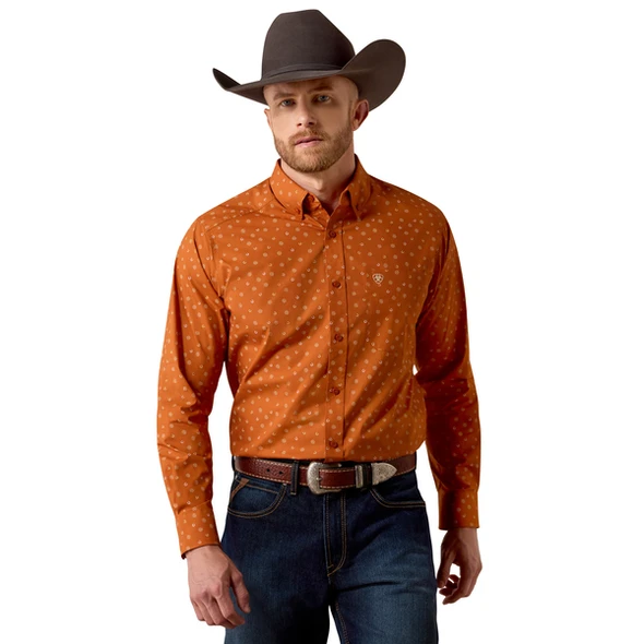 ARIAT LUDWIG BOMBAY BROWN TOSSED - MENS SHIRT  - 10080741