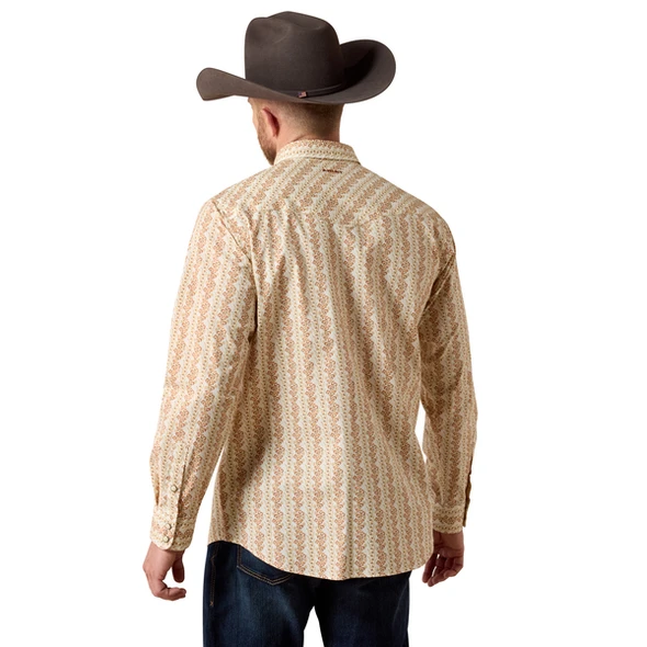 ARIAT BOMBAY BROWN FLORAL STRIPE - MENS SHIRT  - 10080742