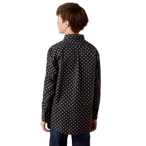 ARIAT LARSEN CLASSIC BLACK GEO PRINT - KIDS BOYS SHIRT - 10080666