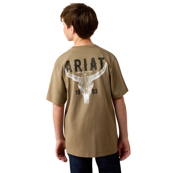 ARIAT BEST LONGHORN FALLEN ROCK - KIDS BOYS TEE - 10080707