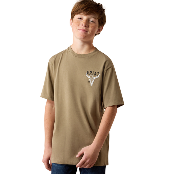 ARIAT BEST LONGHORN FALLEN ROCK - KIDS BOYS TEE - 10080707