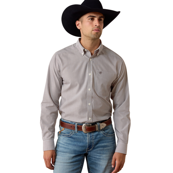 ARIAT WF COFFEE BEAN MINI STRIPE - MENS SHIRT  - 10080722