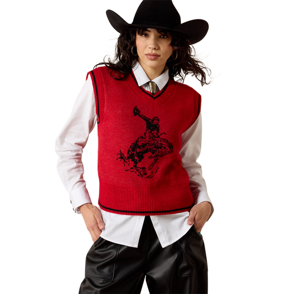 ARIAT TAYLOR SAVVY RED VEST - LADIES SWEATSHIRT  - 10080642