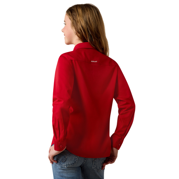 ARIAT TEAM KIRBY SAVVY RED - KIDS GIRLS SHIRT - 10079476